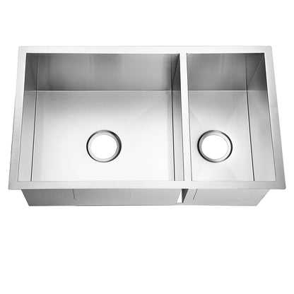 32"x19" Undermount Zero Radius Stainless Steel Double Bowl Kitchen Sink, 18 Gauge - Orlando Product