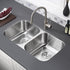 32"x18" Undermount 18 Gauge Stainless Steel 50/50 Double Bowl Kitchen Sink