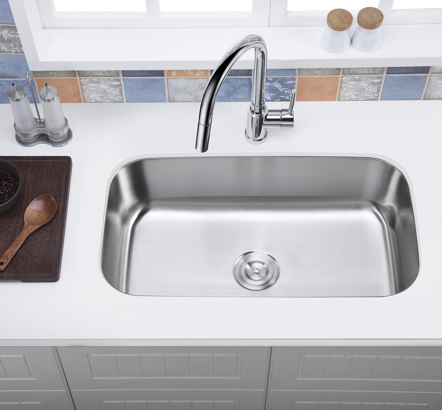 32"x19" Undermount Stainless Steel Single Bowl Kitchen Sink, 18 Gauge - Orlando Product