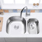 32"x21"x9"x7" Undermount 70/30 Stainless Steel Double Bowl Kitchen Sink, 18 Gauge - Orlando Product