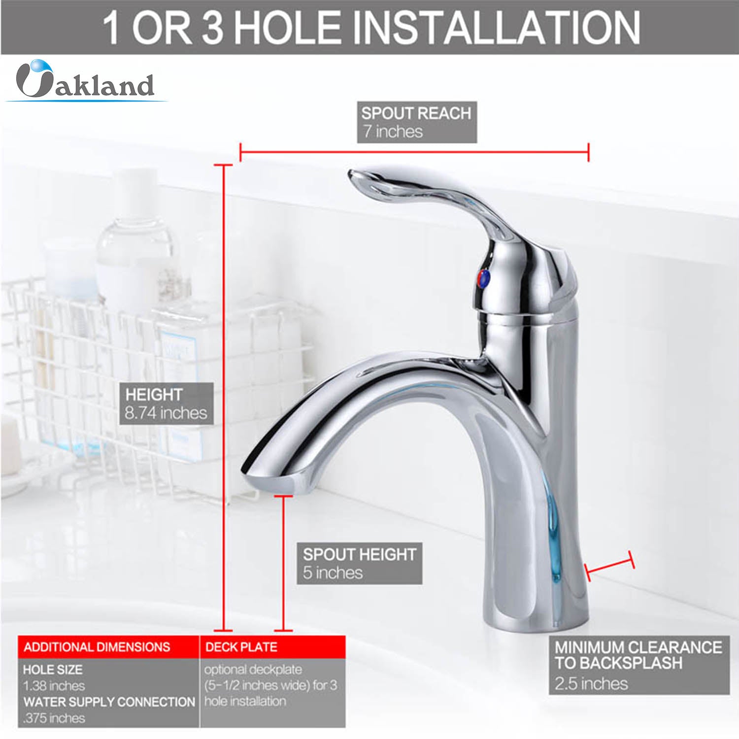 Single handle Bathroom Faucet with Pop Up Drain