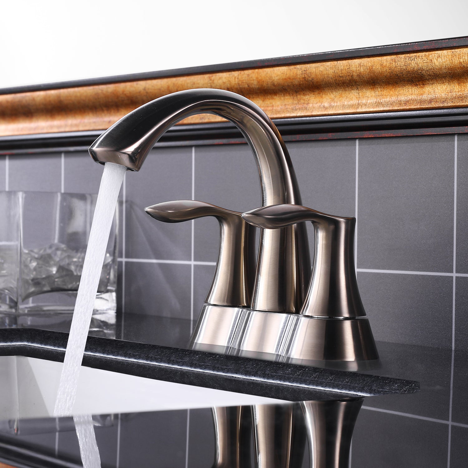 2 Handle 4 Inch Centerset Bathroom Faucet with Pop Up Drain - Orlando Product