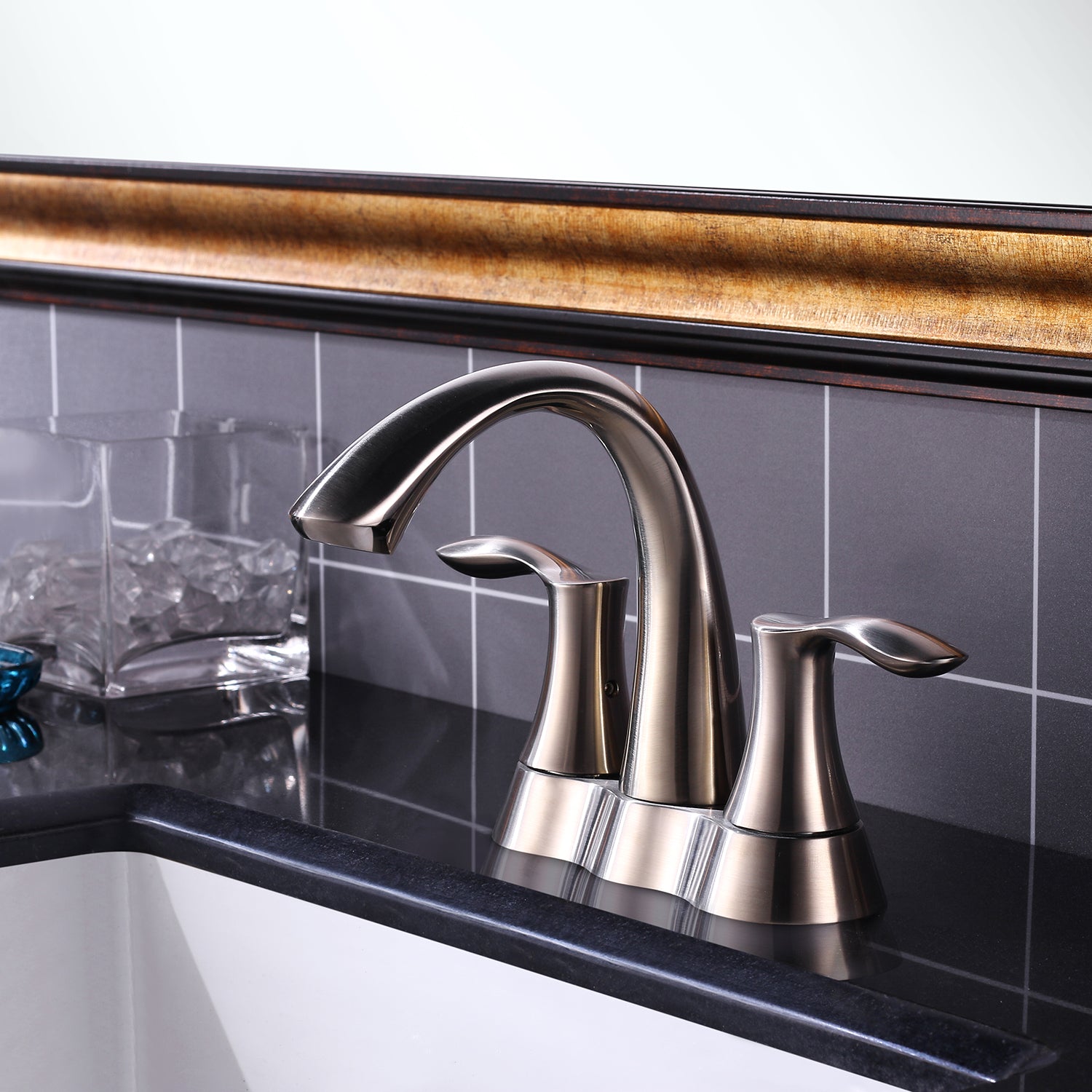 2 Handle 4 Inch Centerset Bathroom Faucet with Pop Up Drain - Orlando Product