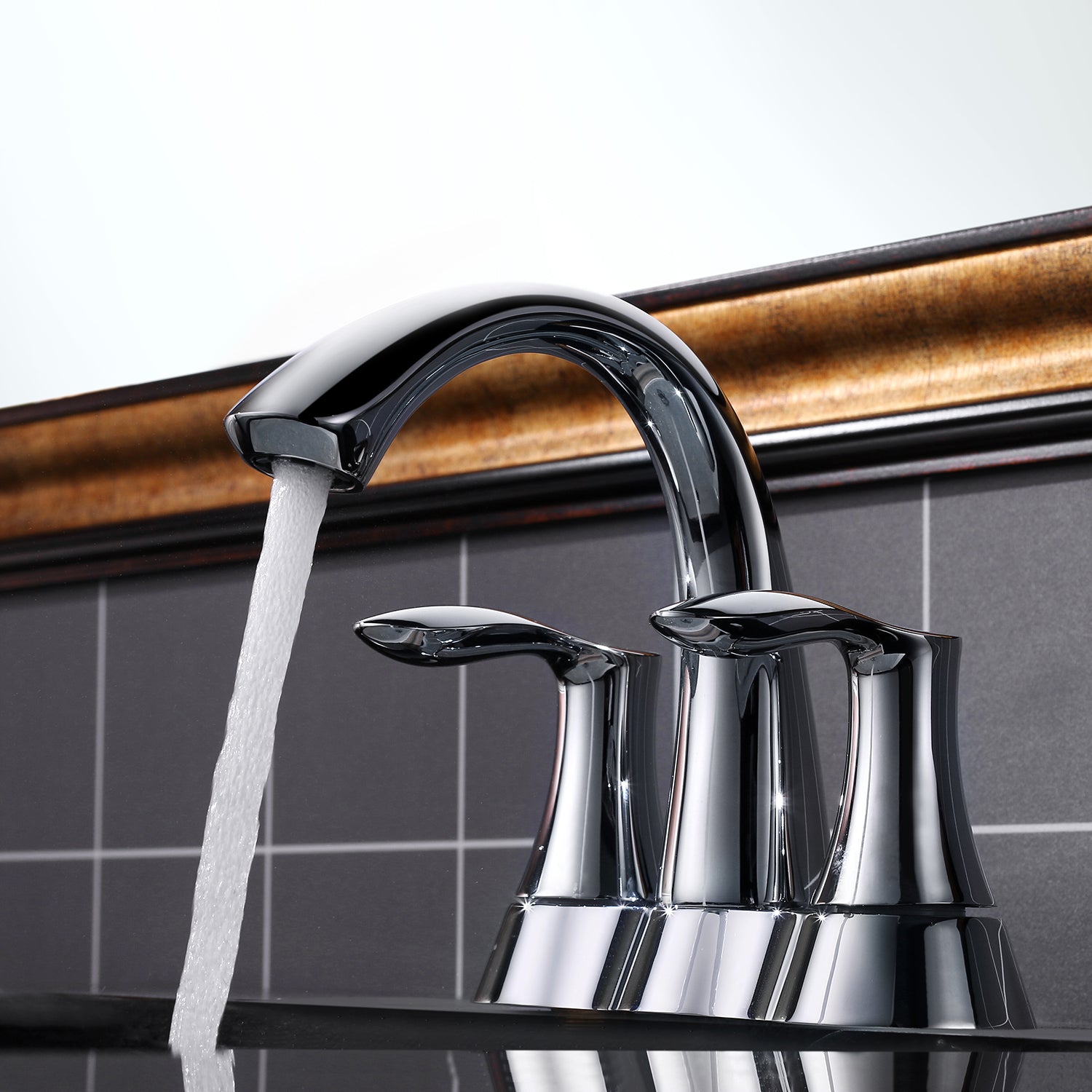 2 Handle 4 Inch Centerset Bathroom Faucet with Pop Up Drain - Orlando Product
