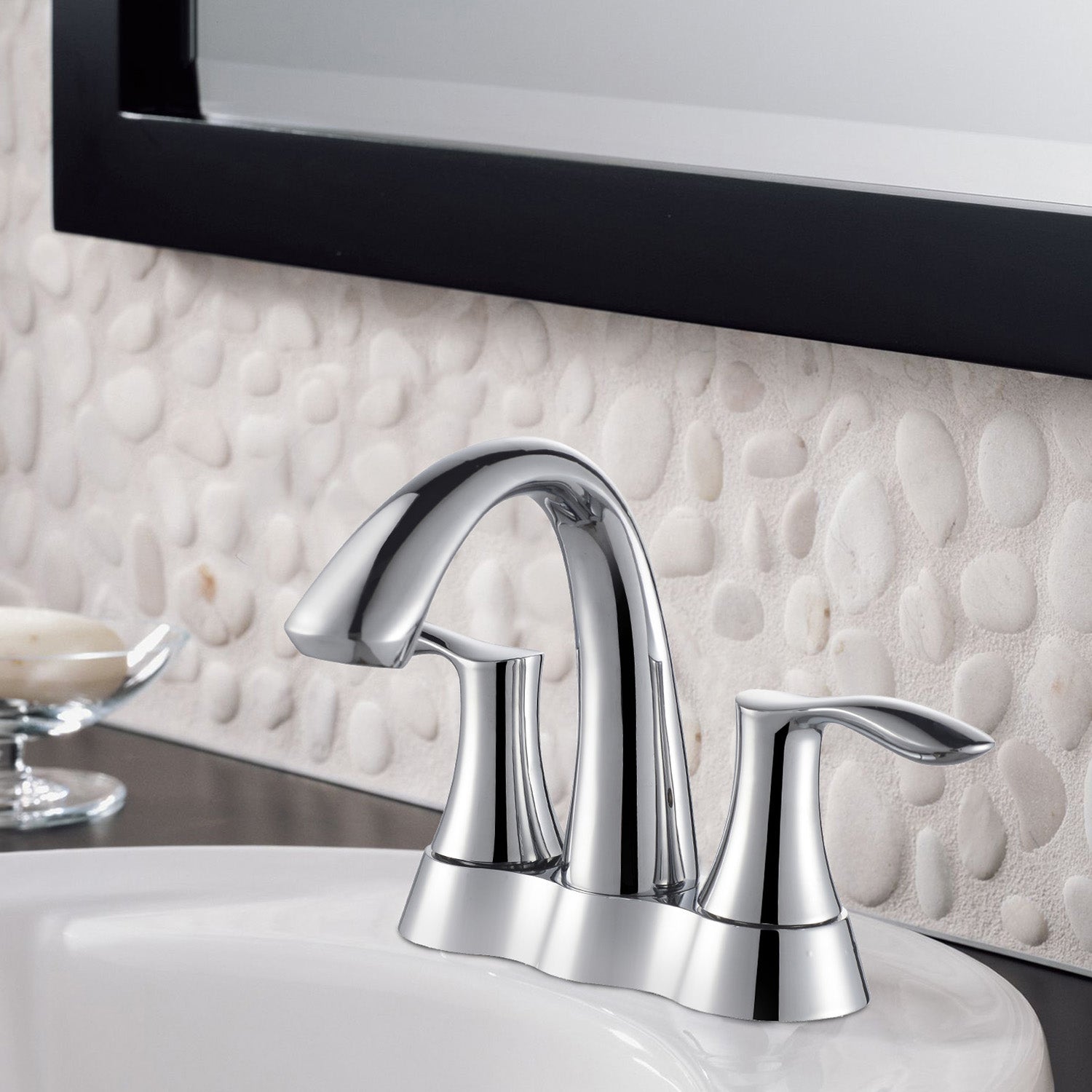 2 Handle 4 Inch Centerset Bathroom Faucet with Pop Up Drain - Orlando Product