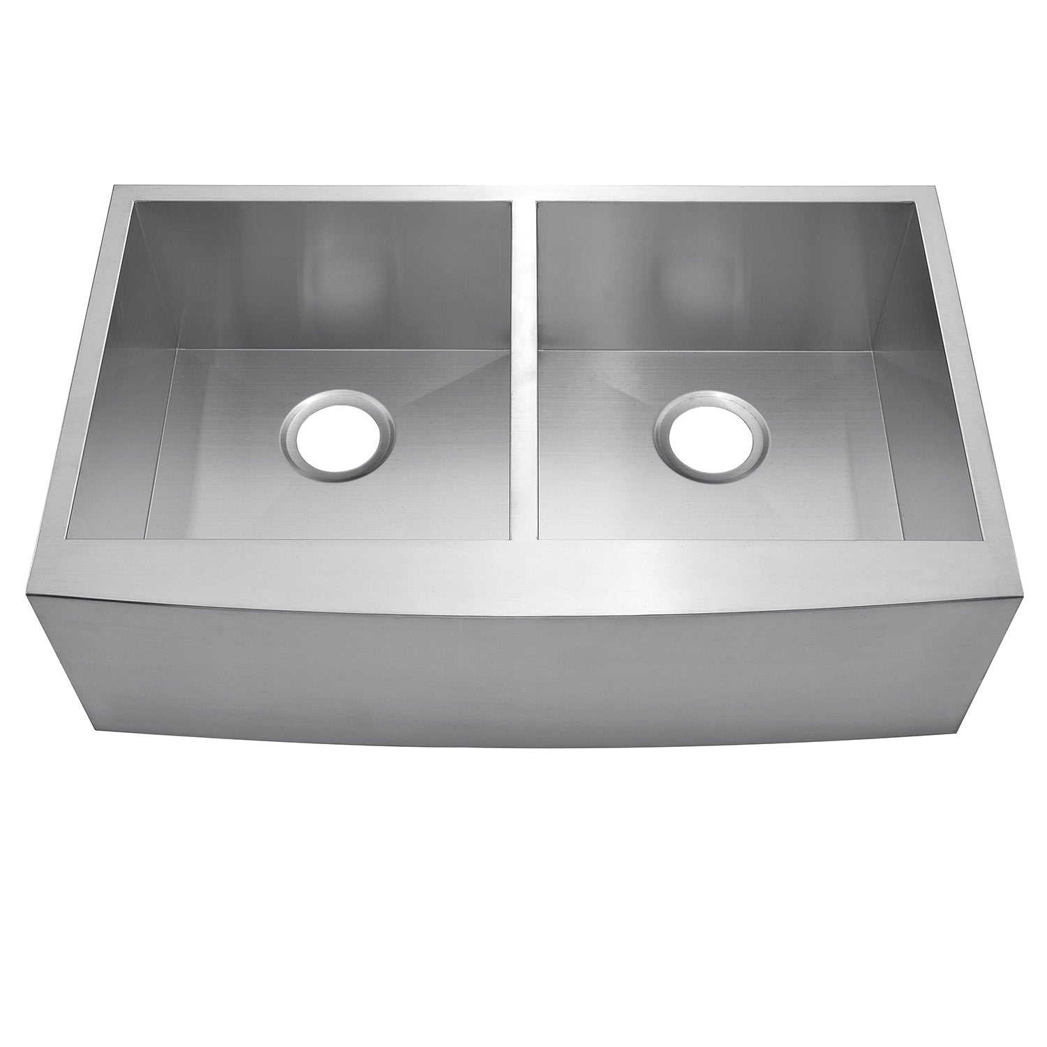 33"x20"x10" Zero radius 16 Gauge Stainless Steel Double Bowl Apron Farm Sink