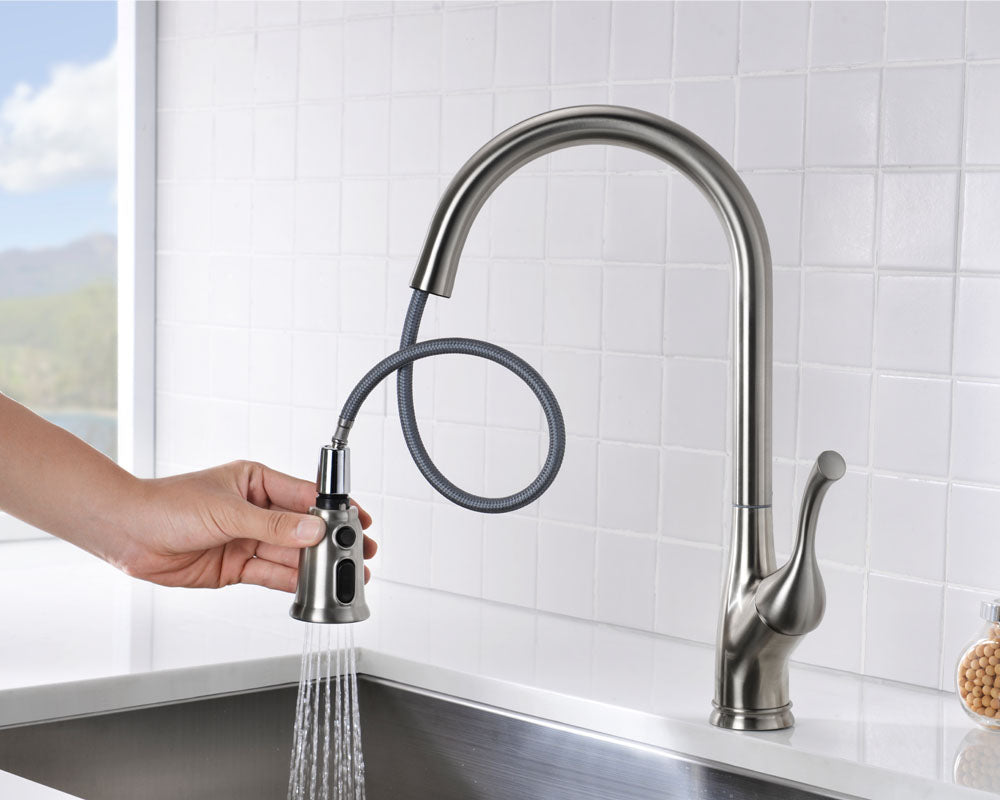 Single Handle Pull Down Sprayer Kitchen Faucet with 3 Function