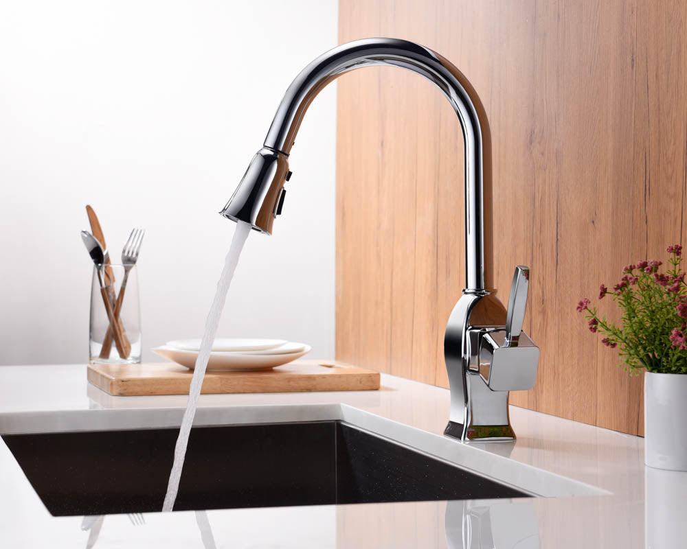 Single Handle Pull Down Sprayer Kitchen Faucet with 3 Function