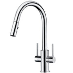 Two Handles Pull Down Sprayer Kitchen Faucet with 2 Function