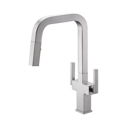 Two Handles Pull Down Sprayer Kitchen Faucet with 2 Function -KSK1219