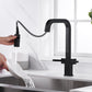 Two Handles Pull Down Sprayer Kitchen Faucet with 2 Function -KSK1219