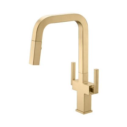 Two Handles Pull Down Sprayer Kitchen Faucet with 2 Function -KSK1219