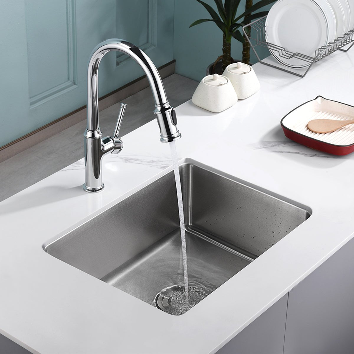 23"x18" Undermount Stainless Steel Small Radius Bowl Kitchen Sink, 18 Gauge - Orlando Product
