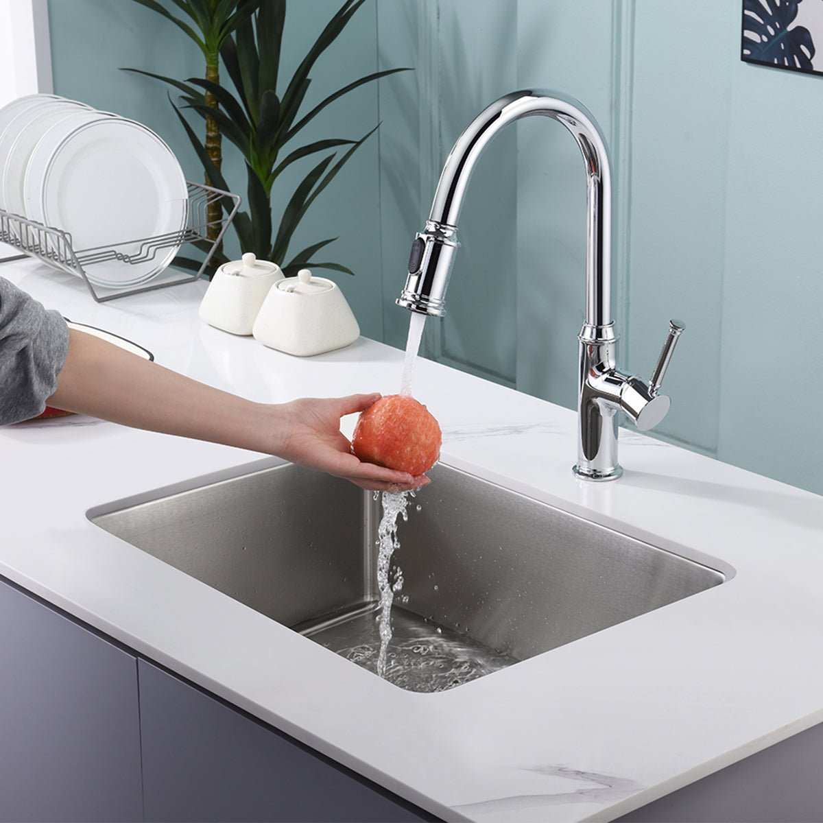 23"x18" Undermount Stainless Steel Small Radius Bowl Kitchen Sink, 18 Gauge - Orlando Product