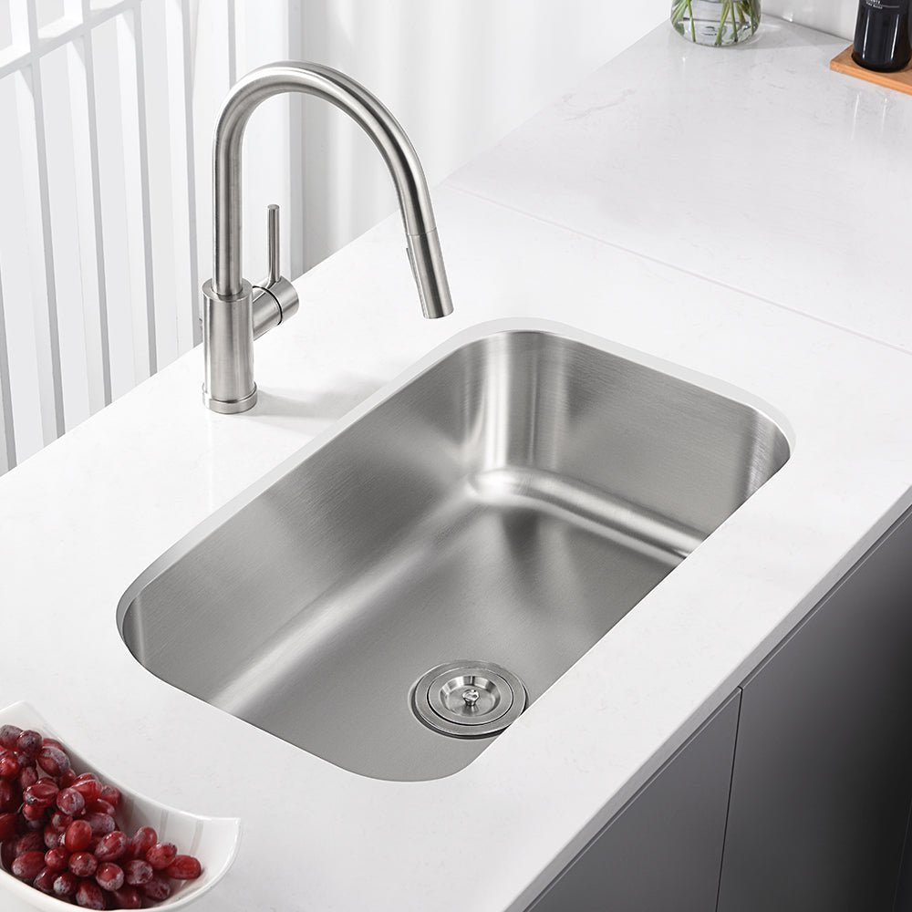 27"x18" Undermount Stainless Steel Single Bowl Kitchen Sink, 18 Gauge - Orlando Product