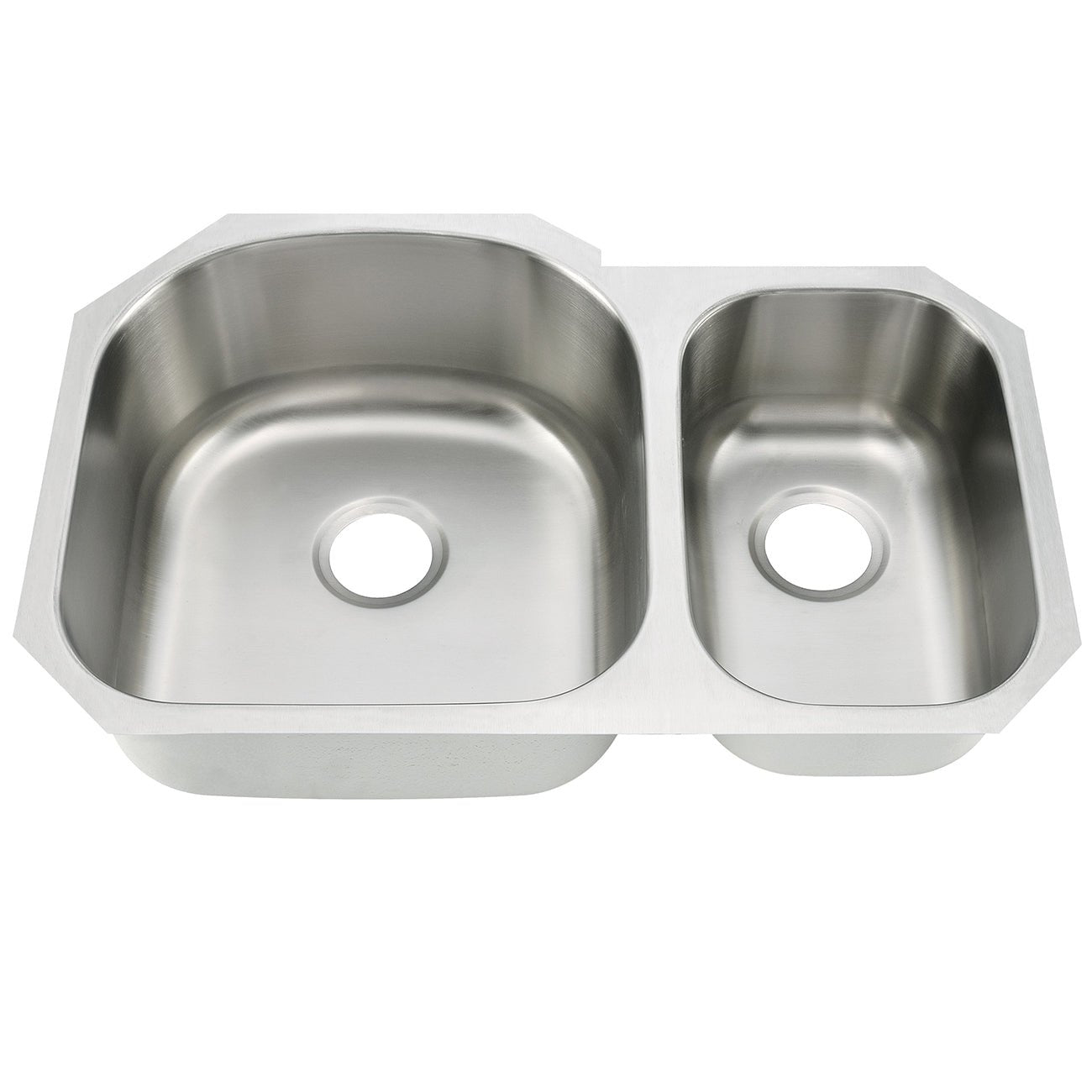 32"x21"x9"x7" Undermount 70/30 Stainless Steel Double Bowl Kitchen Sink, 18 Gauge - Orlando Product