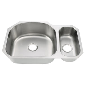 32"x21"x9"x5" Undermount Stainless Steel Double Bowl Kitchen Sink, 18 Gauge - Orlando Product