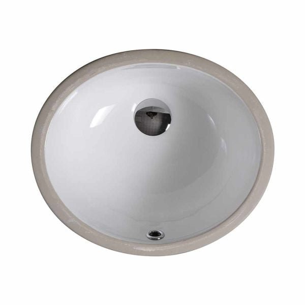 13"x11" White Oval Ceramic Undermount Bathroom Sink with Overflow - Orlando Product