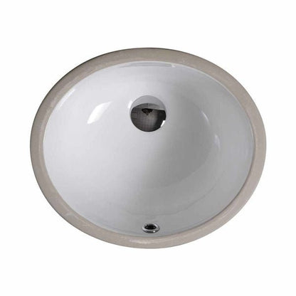13"x11" White Oval Ceramic Undermount Bathroom Sink with Overflow - Orlando Product