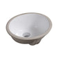 13"x11" White Oval Ceramic Undermount Bathroom Sink with Overflow - Orlando Product