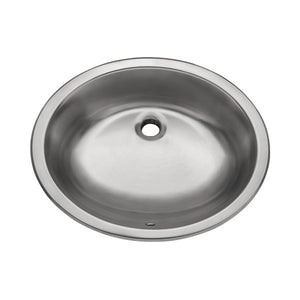 17“x14" Oval Undermount Stainless Steel Bathroom Sink with Overflow