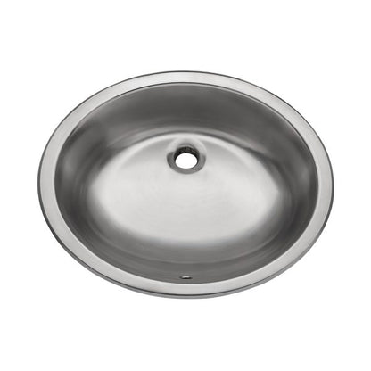 17“x14" Oval Undermount Stainless Steel Bathroom Sink with Overflow