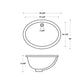 17“x14" White Oval Ceramic Undermount ADA Bathroom Sink with Overflow
