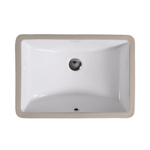 18"x12"  ADA Rectangle Ceramic Undermount Bathroom Sink with Overflow