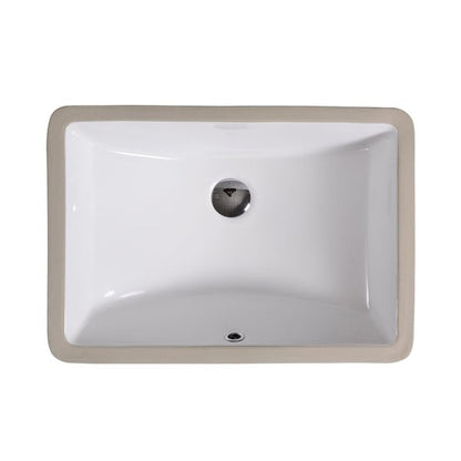 18"x12"  Rectangle Ceramic Undermount ADA Bathroom Sink with Overflow