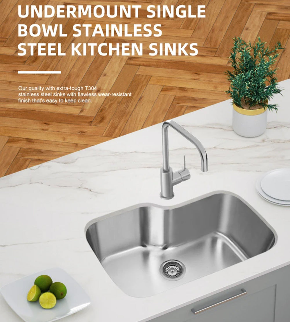 31"x21"x9" Undermount 18 Gauge Stainless Steel Single Bowl Kitchen Sink