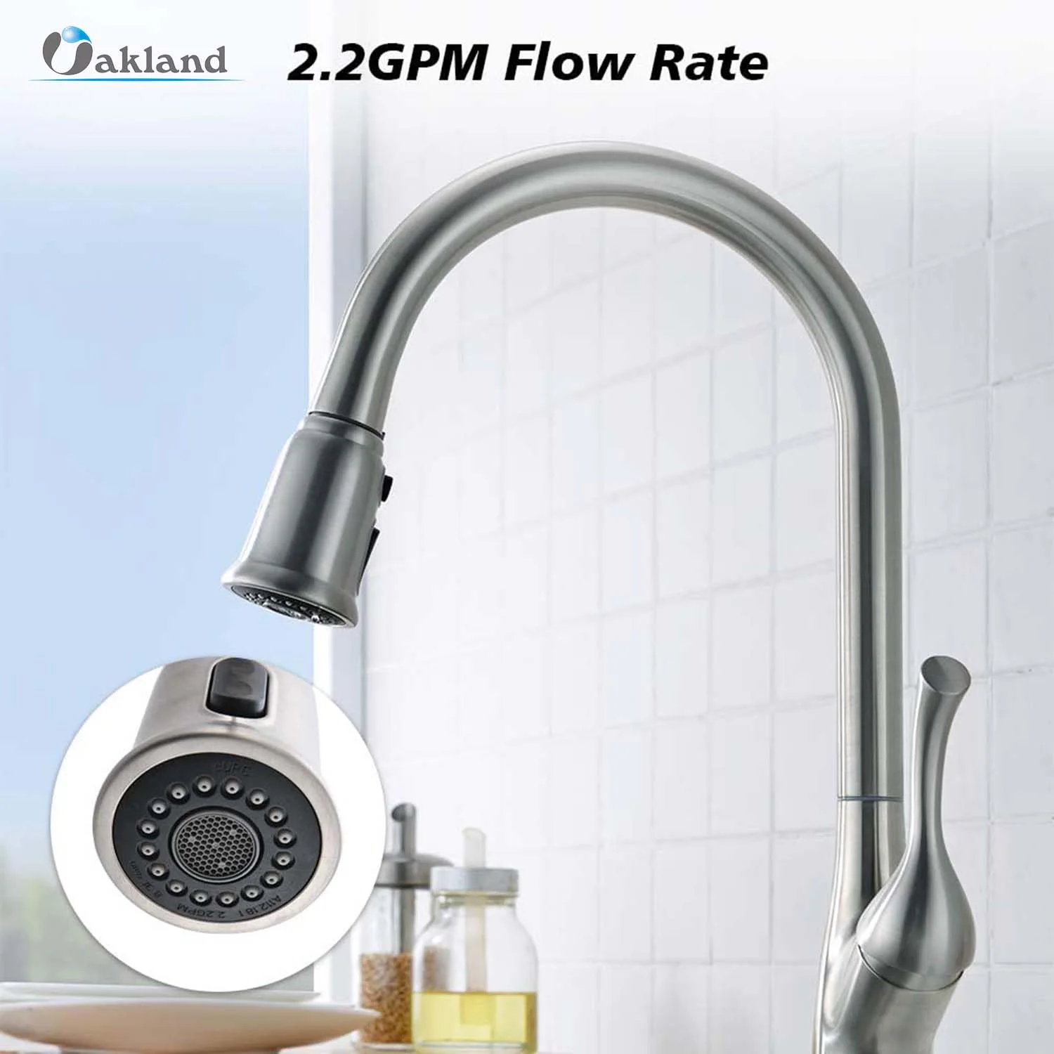 Single Handle Pull Down Sprayer Kitchen Faucet with 3 Function