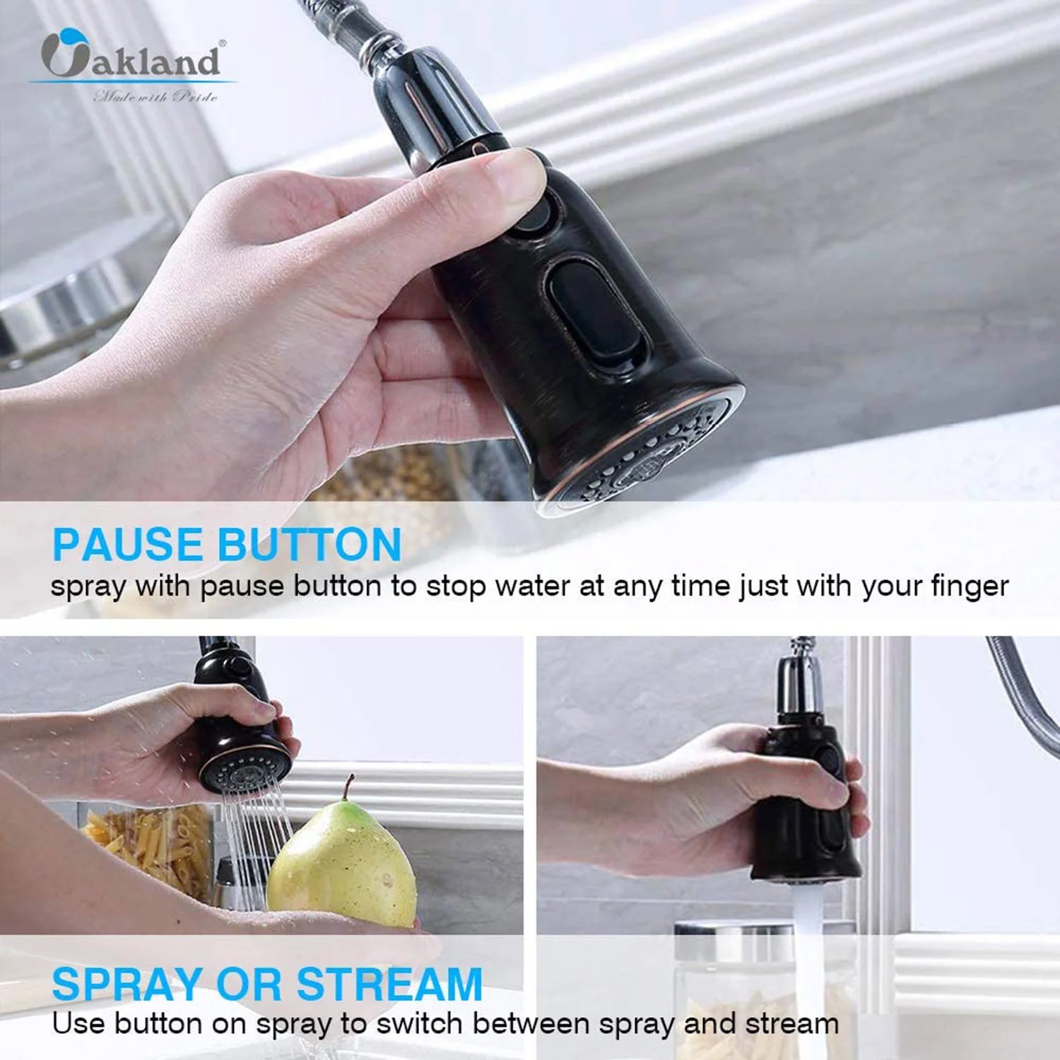 Single Handle Pull Down Sprayer Kitchen Faucet with 3 Function