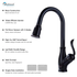 Single Handle Pull Down Sprayer Kitchen Faucet with 3 Function