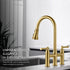 3 hole 2 Handle Bridge Kitchen Faucet with Pull Down Sprayer