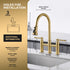 3 hole 2 Handle Bridge Kitchen Faucet with Pull Down Sprayer